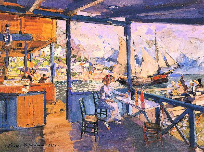 Konstantin Korovin Pier in Gurzuf oil painting image